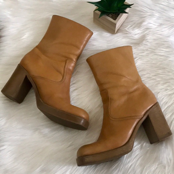 Steve Madden Shoes - Steve Madden Retro 70’s Mid-Calf Tan Leather Boots